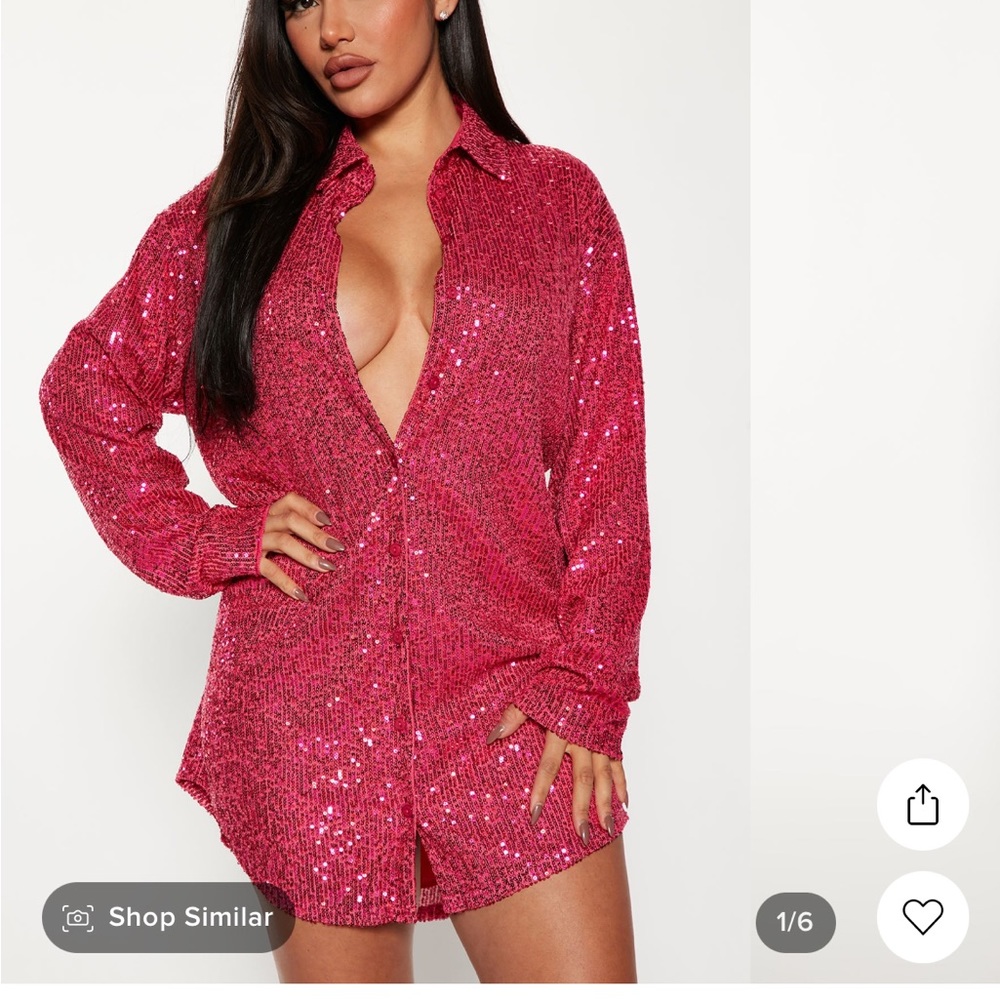 Hot pink sequin dress